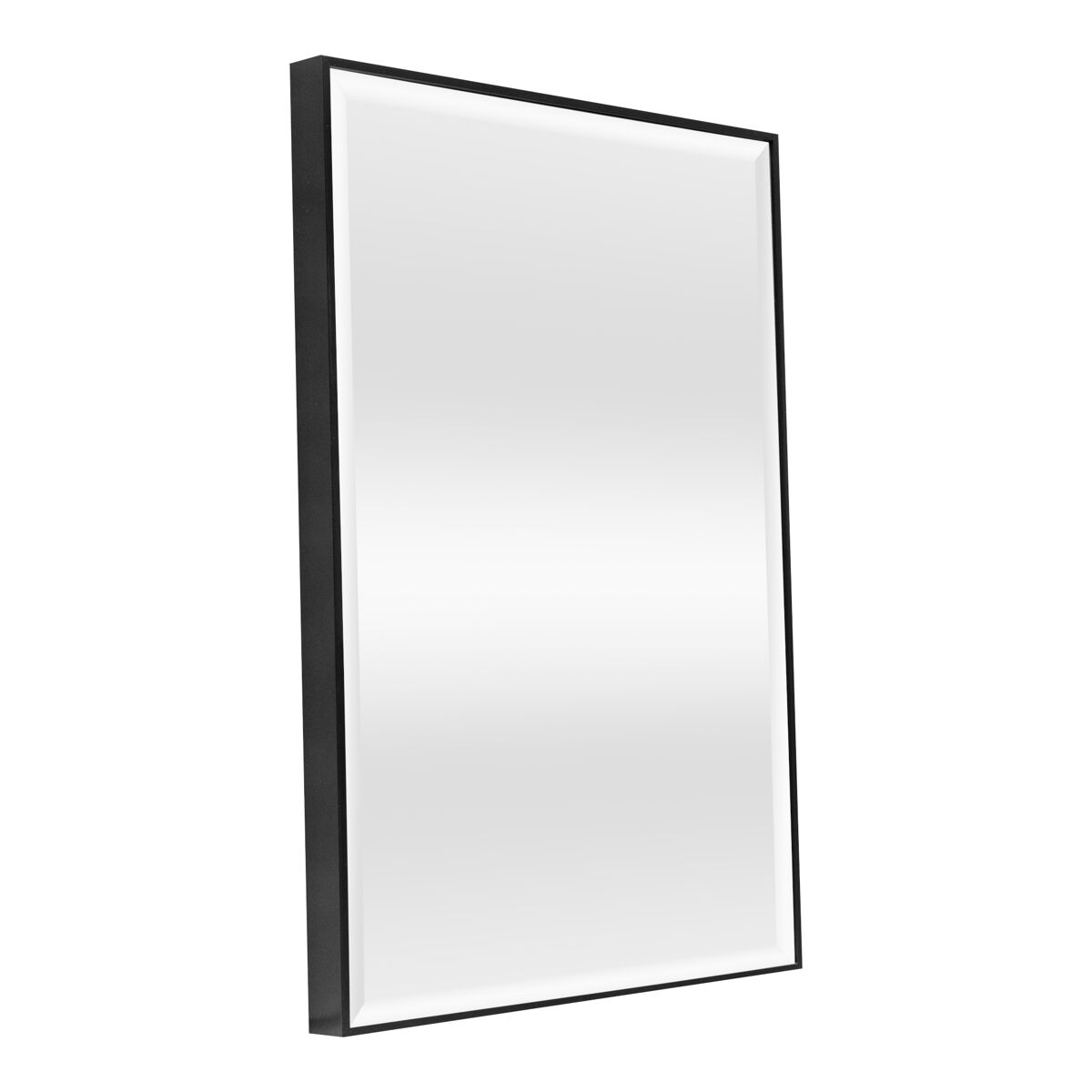 Espelho de parede rectangular novoli com ganchos de plástico 72 x 52 cm - preto [en.casa].