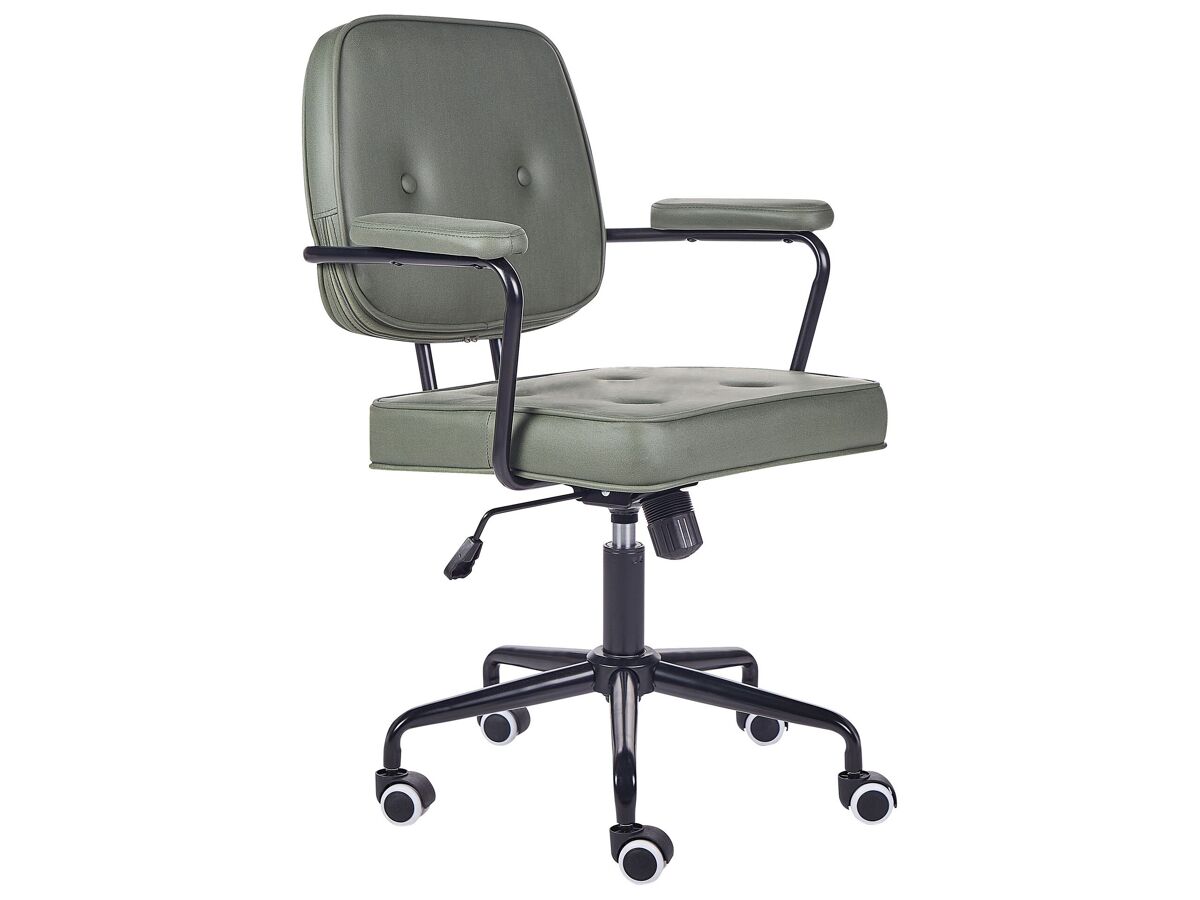 Beliani Silla de oficina PAWNEE Verde Escuro