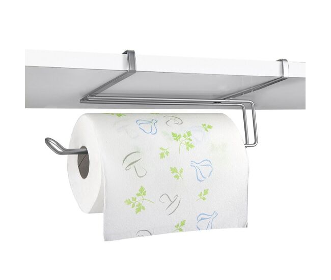 Cabide para rolos de cozinha easy roll da metaltex. acabamento polytherm® silver colour