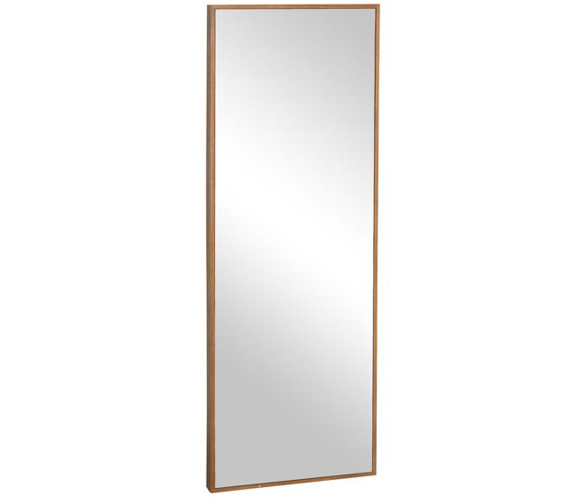 Homcom espelho de parede 45x125 cm espelho de corpo inteiro de madeira estilo moderno decoração para sala de estar dormitório entrada madeira