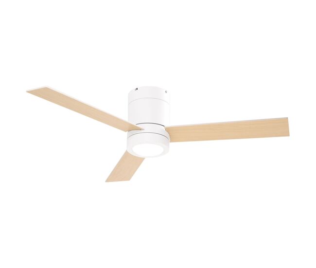 Homcom ventoinha de teto 48w com luz led controle remoto 3 velocidades temporizador 3 lâminas de madeira para dormitório sala de estar sala de jantar
