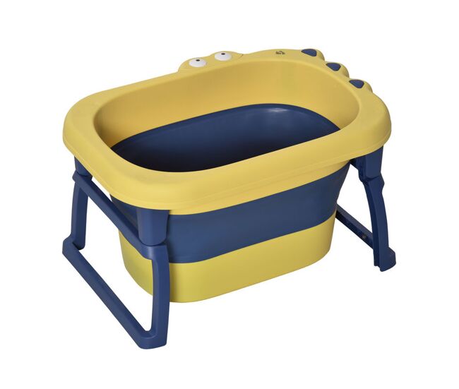 Homcom banheira dobrável para bebé de 0-6 anos capacidade 105l banheira portátil para crianças com pés antiderrapantes e orifício de drenagem