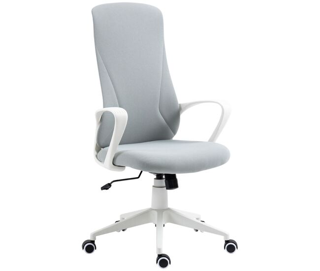 Vinsetto cadeira de escritório giratória com altura ajustável cadeira de escritório ergonómica com apoio para os braços função de inclinação e encosto alto para sala de estar dormitório 62x56x110-119,5 cm gris
