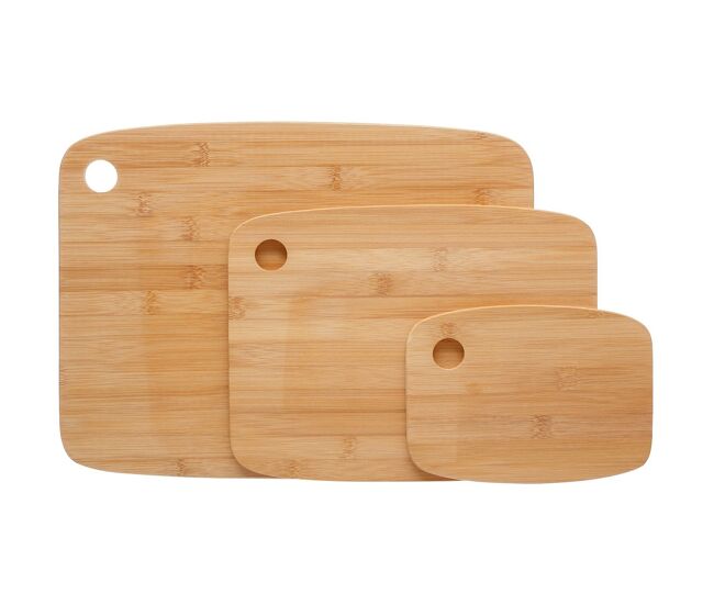 Conjunto de tábuas de cortar secret de gourmet 3 peças natural bambu