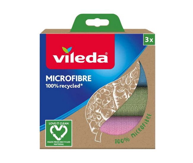Pano de limpeza de microfibra vileda (3 peças)