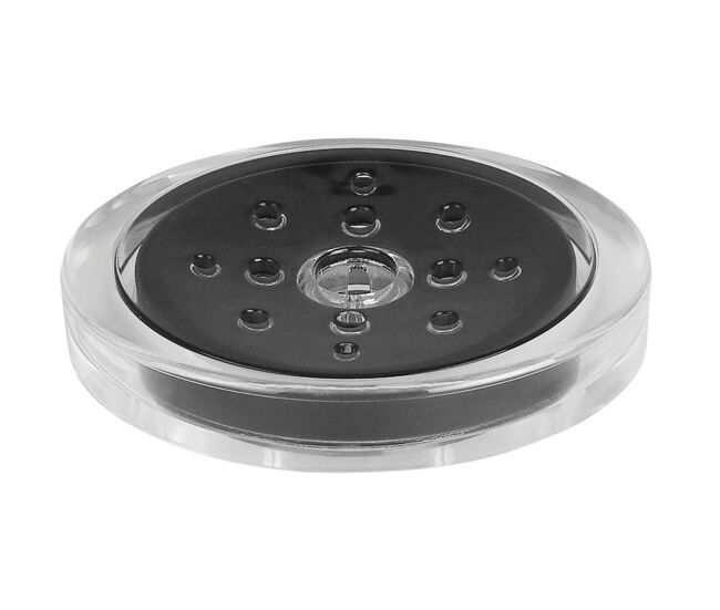 Coleção spirella sydney, bandeja de mesa de sabão 3,0 x 10,0 x 13,0 cm, acrílico, preto
