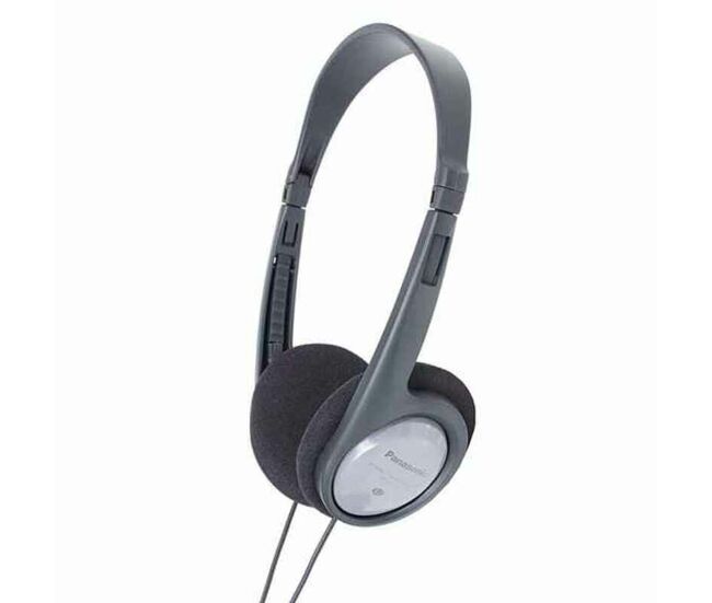 Écouteurs de diadema panasonic corp. rpht090eh argenté com cabo noir gris prata auscultador circum-auricular externo neodímio 16 hz-22khz