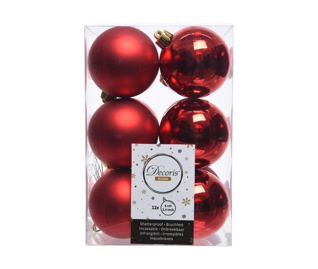 Bolas de natal decoris vermelho (ø6 cm)