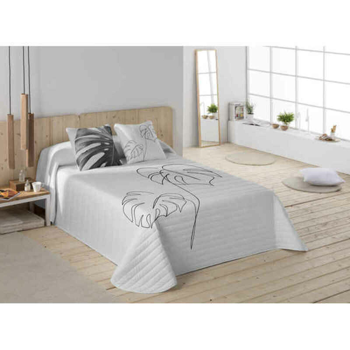 Colcha naturals bouti branco cama de 150 (250 x 260 cm)