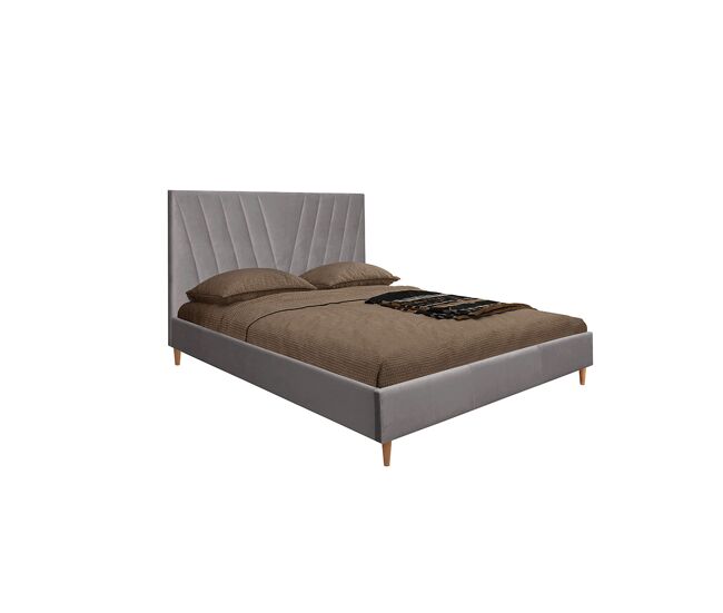 Cama de casal leafy (cinza)(195 x 160 cm)