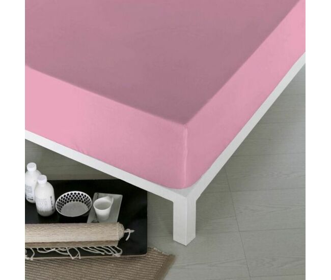 Lençol de baixo ajustável naturals cor de rosa cama de 180 (180 x 190 cm)