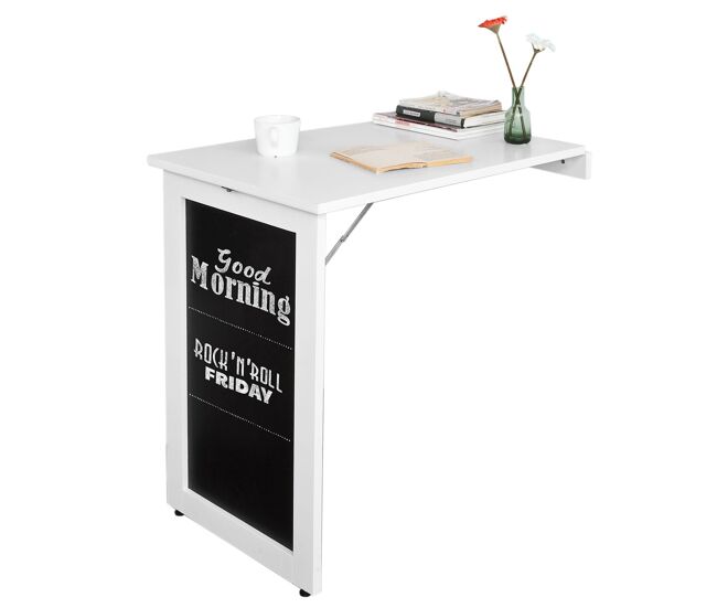 Sobuy mesa de parede dobrável, secretária de parede, com frente para quadro branco fwt20-w