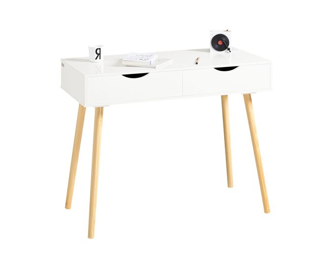 Mesa de computador com 2 gavetas,mesa de secretária fwt40-wn sobuy pt