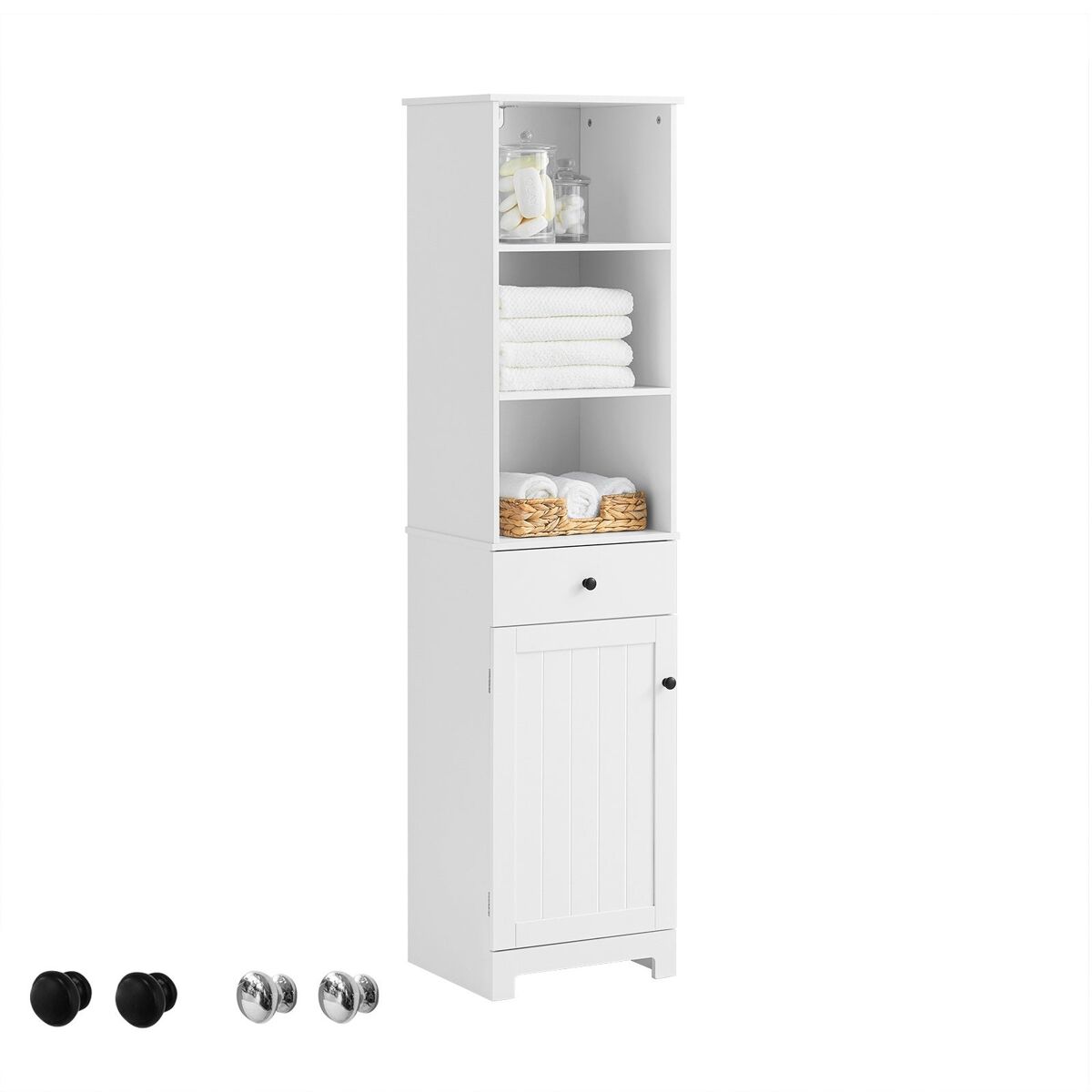 SoBuy Armário de coluna de casa de banho BZR17-DG 40