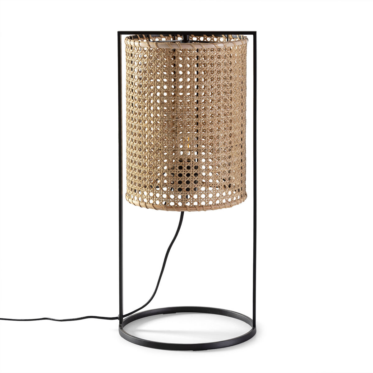 Candeeiro de mesa sumi em rattan natural, diâmetro 26 cm