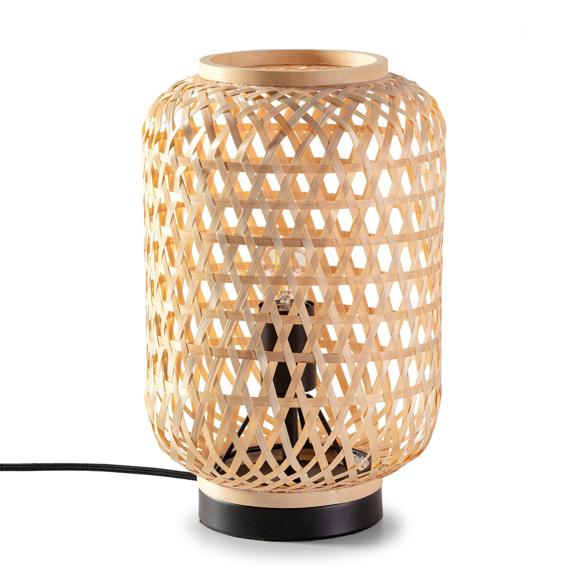 Candeeiro de mesa em bambu yuna, diâmetro 22,5 cm