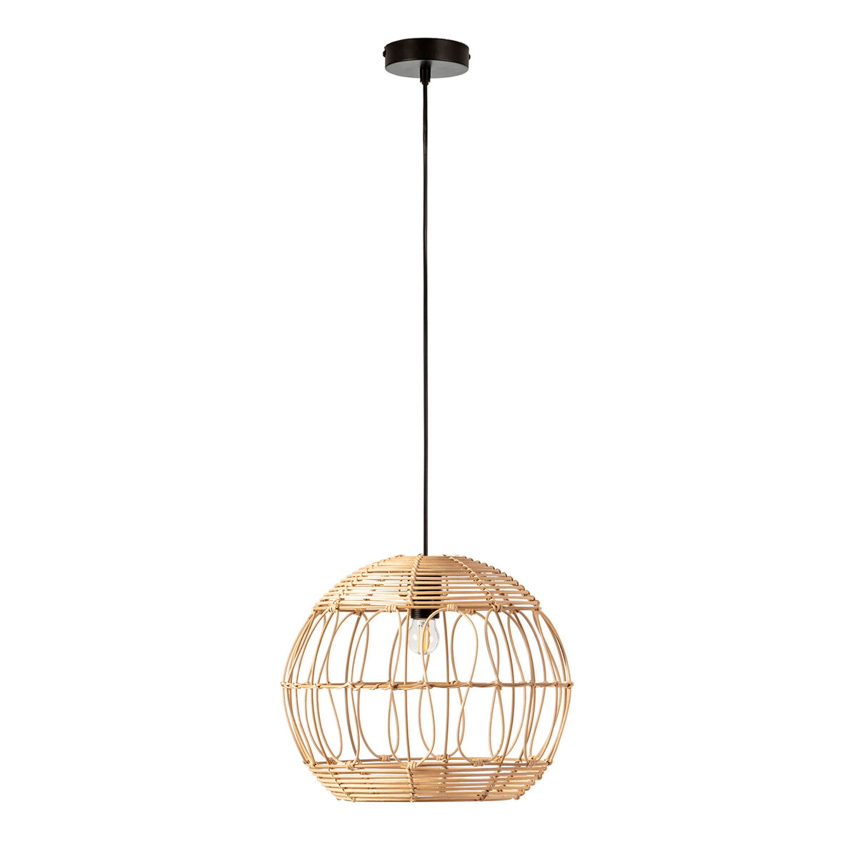 Luminária de teto kaede em vime natural, diâmetro 39 cm