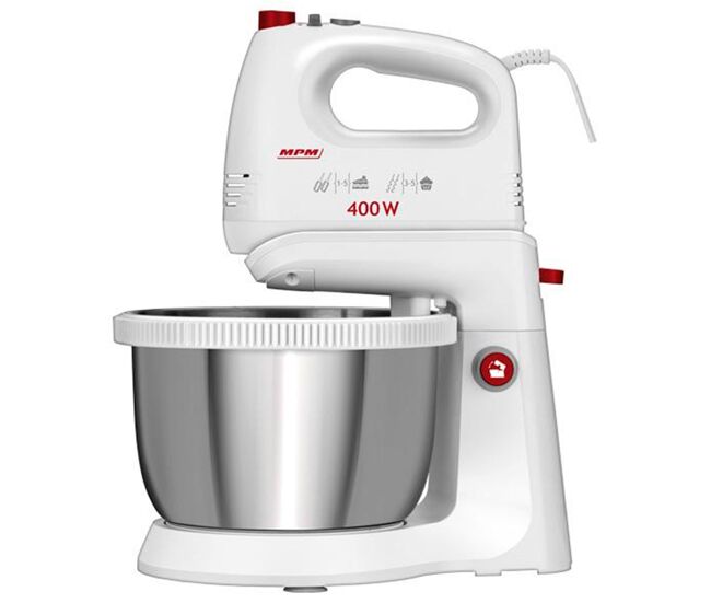 Mpm mmr-21z batedeira com taça rotativa 3,5 litros 5 velocidades + turbo, 400, branco