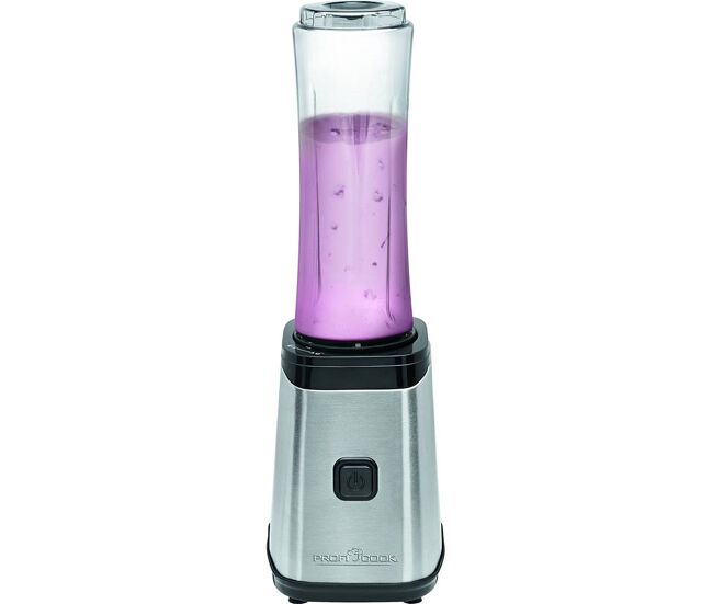 Proficook sm 1078 liquidificador de vidro smoothie good to go, 2 garrafas portátiles, 0,6 l, 250, prata