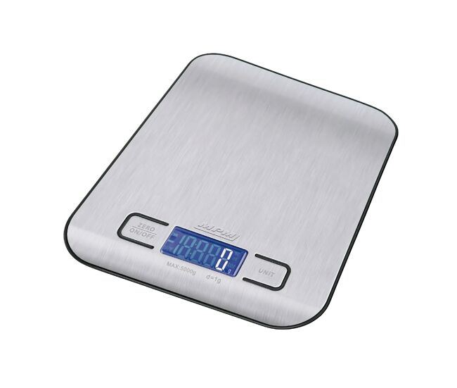 Mpm mwk-02m balança de cozinha digitalaço inox, 5kg precisão 1g função de tara, , prata