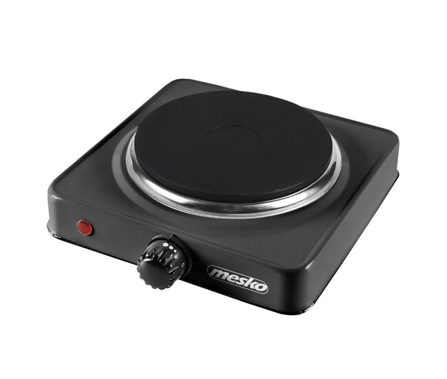 Mesko ms 6508 fogão portátil elétrico 1 queimador 15,4 cm, termostato ajustável, 1000, preto