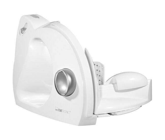 Clatronic as 2958 fatiador de carnes, espessura de corte ajustável,roda de corte de aço inoxidável, 180, branco
