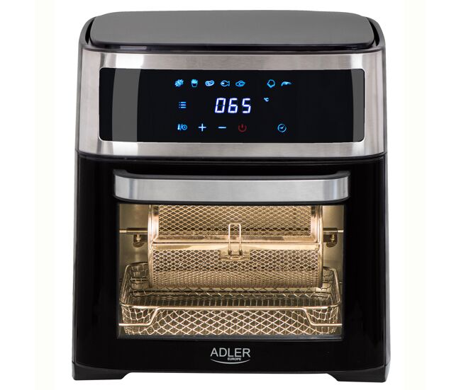 Adler ad6309 forno fritadeira a ar quente 13 litros, convecção, sem óleo, 8 programas, temperatura 40-200 °c, 2500,