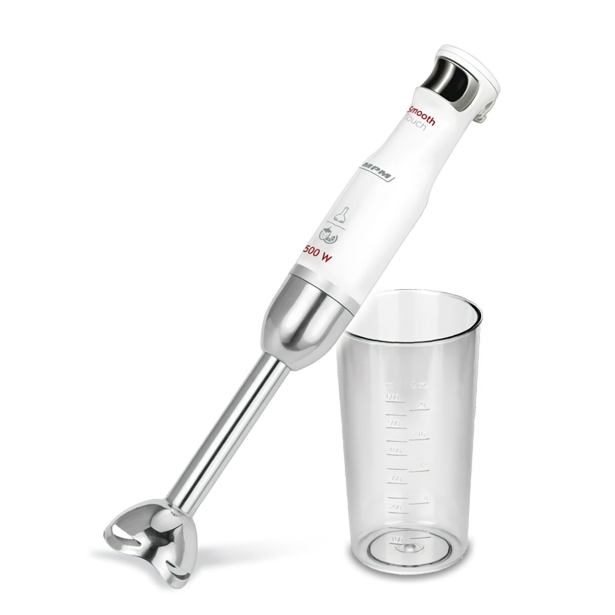 Mpm mbl-27 varinha, velocidade ajustável "smooth touch", pé de aço inoxidável destacável, 500, cinza branco