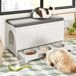 Casa para gatos com 3 tigelas incorporadas FSR136-W SoBuy Casa para gatos com 3 tigelas incorporadas FSR136-W SoBuy Branco
