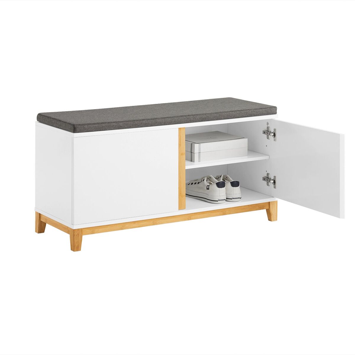 SoBuy Banco para sapatos com 2 portas FSR117-W