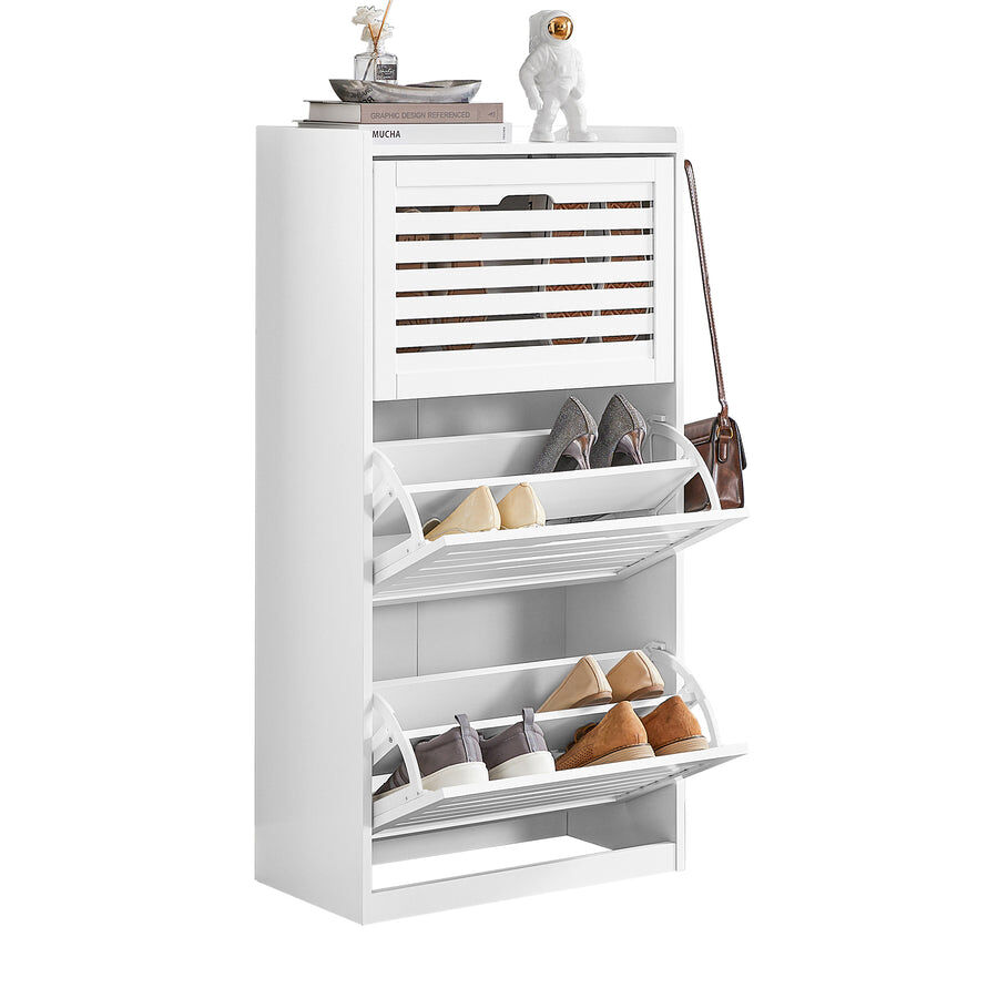 SoBuy Sapateira com 3 abas e 2 ganchos FSR108-W