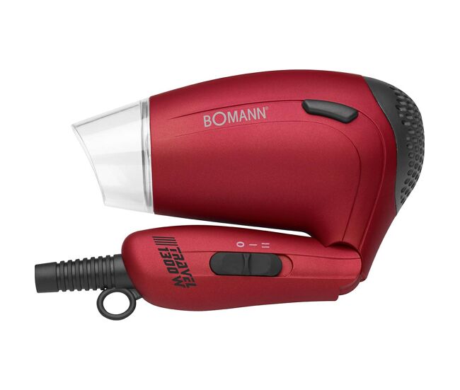 Bomann htd 8005 cb secador de cabelo 2 níveis temperatura viagens difusor, 1300, rouge
