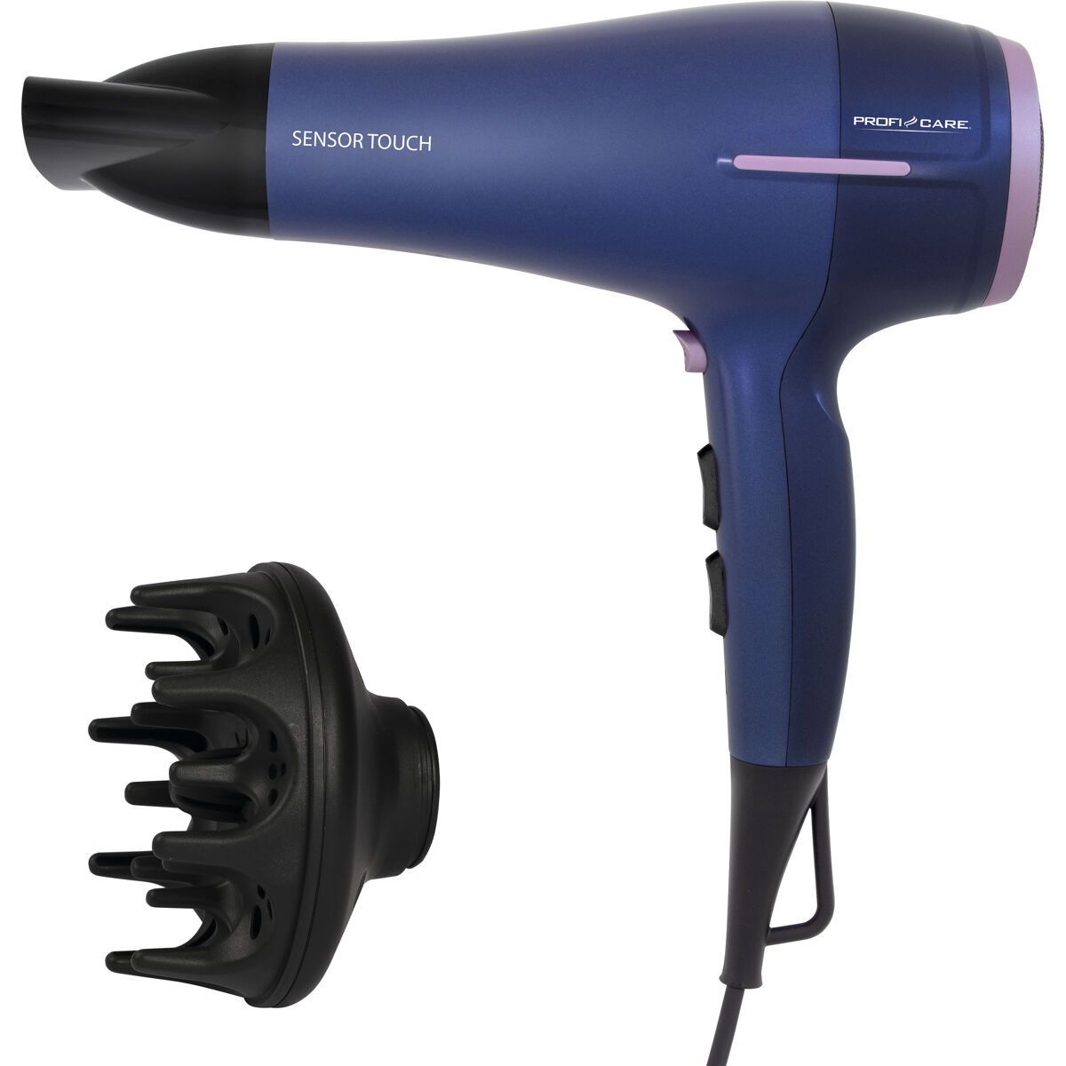 Proficare htd 3030 secador de cabelo iónico profissional 3 níveis temperatura 2 velocidades, 2200, bleu