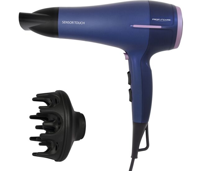Proficare htd 3030 secador de cabelo iónico profissional 3 níveis temperatura 2 velocidades, 2200, bleu