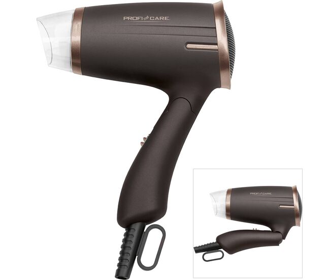 Proficare ht 3009 secador de cabelo 2 níveis temperatura viagens, 1400, marrom