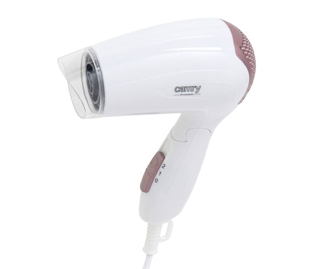 Camry cr2254 secador de cabelo para viagem,dobrável,compacto, 2 níveis de potência,bocal 360°, 1200, blanc
