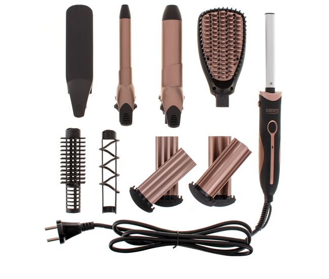 Camry cr2024 set cabelo 5 em 1 styling alisador, ferro de caracóis, estilizador, escova de estilizador, 50,