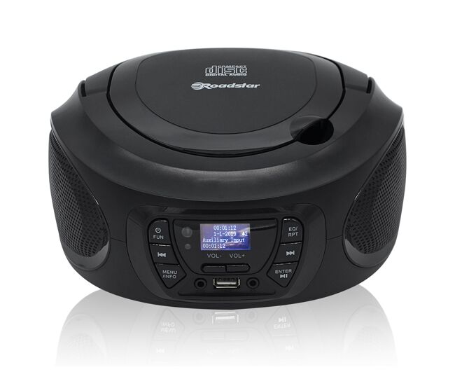 Roadstar cdr-375d+/bk rádio cd player portable dab/ dab+/ fm, leitor de cd-mp3, usb, stereo, controlo remoto, aux-in, , noir