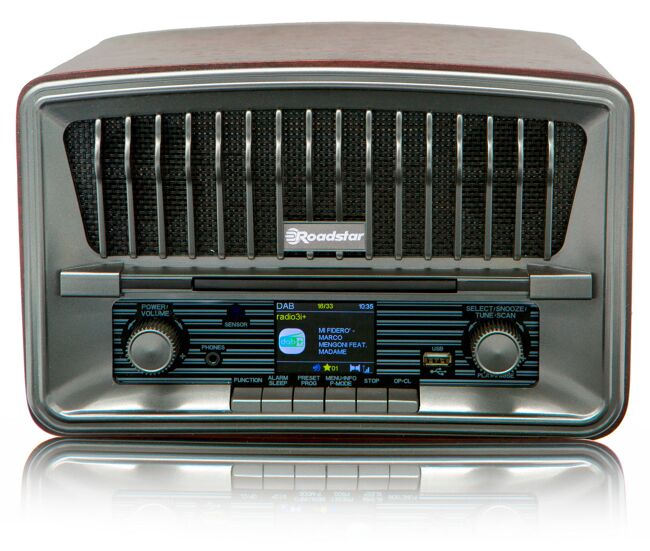 Roadstar hra-270cd-mp3cd+bt rádio cd portable vintage digital dab+/fm leitor de cd-mp3, bluetooth, usb, controlo remoto, , madeira