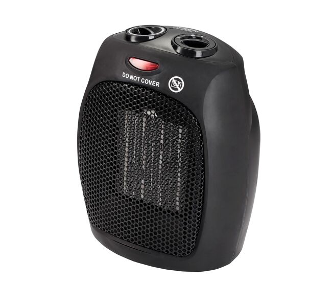 Adler ad 7702 aquecedor termoventilador cerâmico portátil ptc, 2 níveis de potência, termóstato, ar frio / quente, 1500, preto