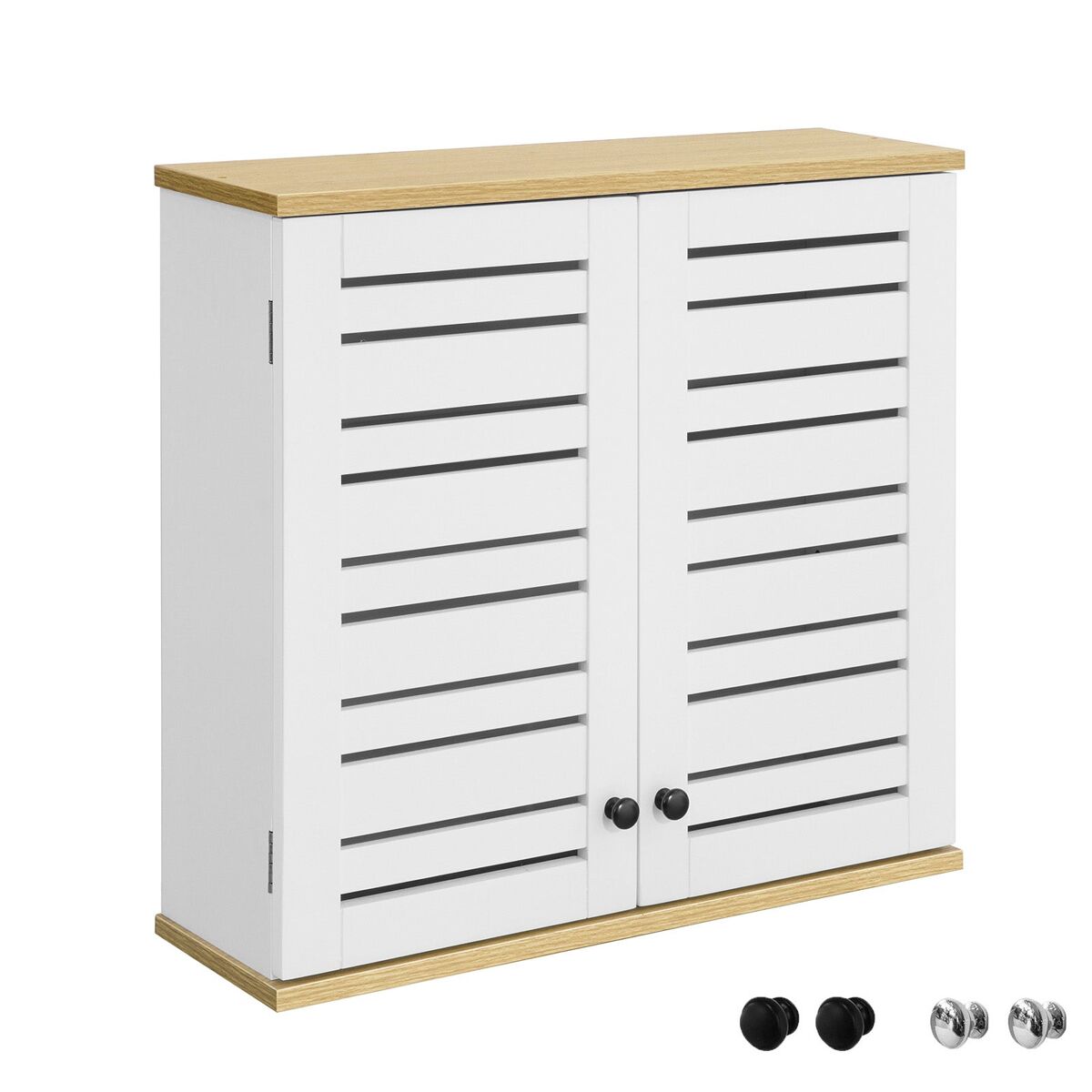 Sobuy Móvel De Parede Com 2 Portas Bzr42-W Branco