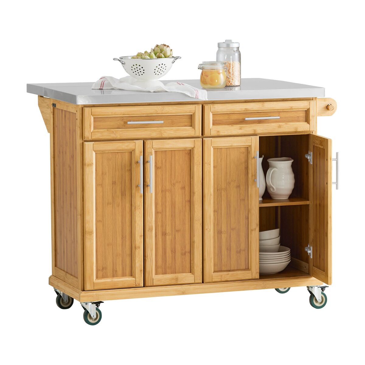 Ilha de cozinha com chão de aço fkw69-n sobuy