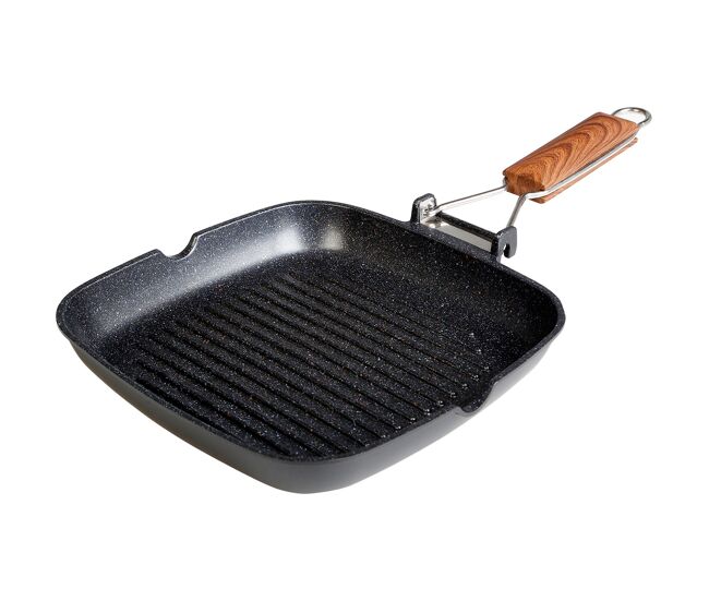 Wecook ecochef frigideira de grelha indução, ondulado 24x24cm, anti-aderente ecológico pfoa-free, alumínio, ,