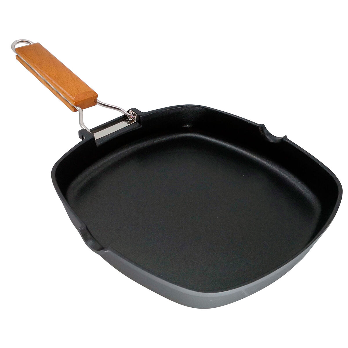 Wecook ecostone frigideira de grelha indução, 24 x 24 cm, anti-aderente ecológico pfoa-free, alumínio fundido, , preto