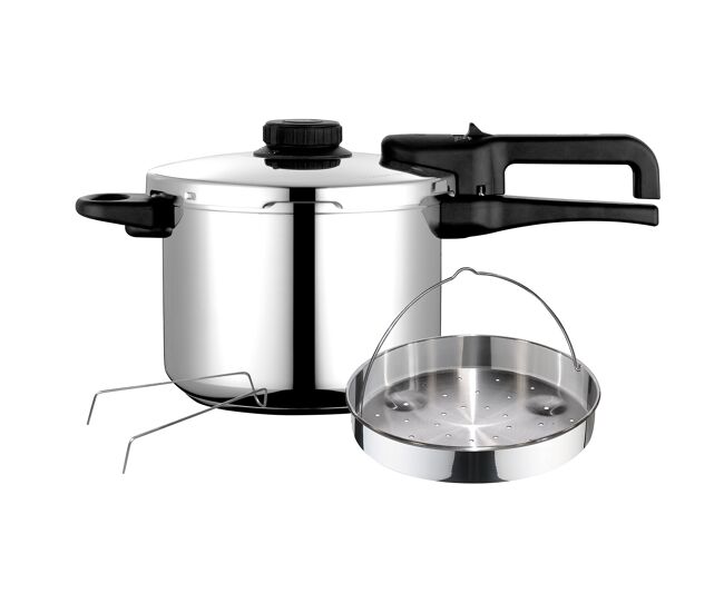 Fagor dual xpress 6 panela de pressão 6 l, indução, aço inoxidável 18/10, regulador de pressão, 5 sistemas de segurança, , prata
