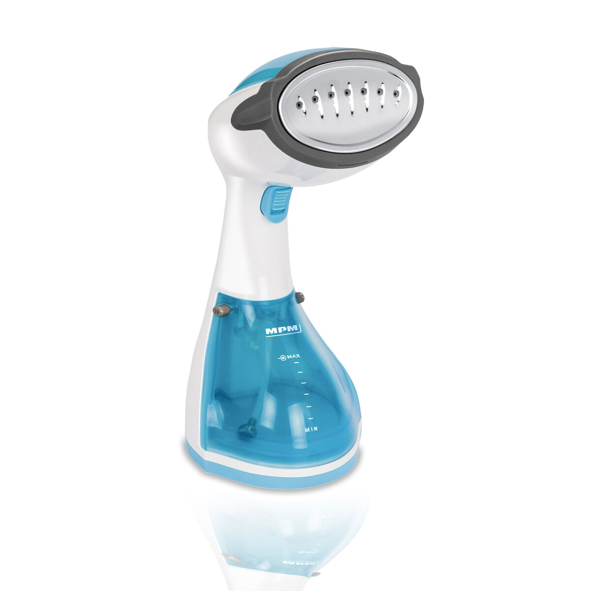 Mpm mzp-01 machine de engomar a vapor vertical 30 g/min, sistema anti-gotas, 1200, blanc bleu