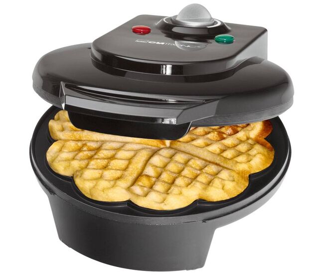 Clatronic wa 3491 machine de waffles, 5 waffles em forma de coração, placas anti-aderentes, 1200, noir