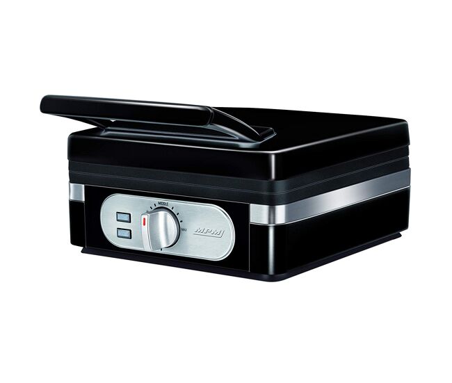Mpm mgo-24 machine de waffles électrique 2 waffles belgas grossos, placas antiaderentes, termóstato ajustável, 1400, noir