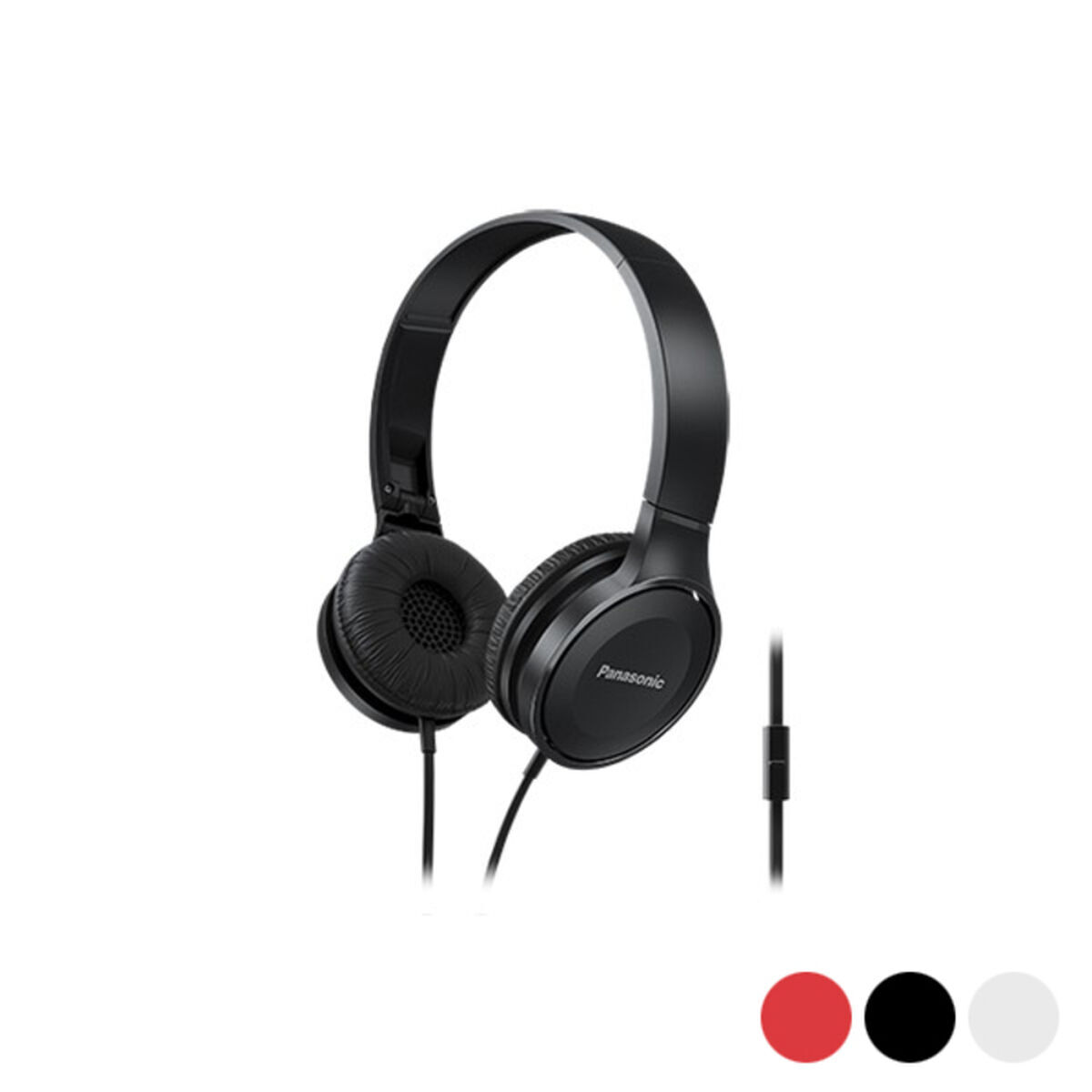 Auriculares com microfone panasonic corp. rp-hf100me (3.5 mm) preto