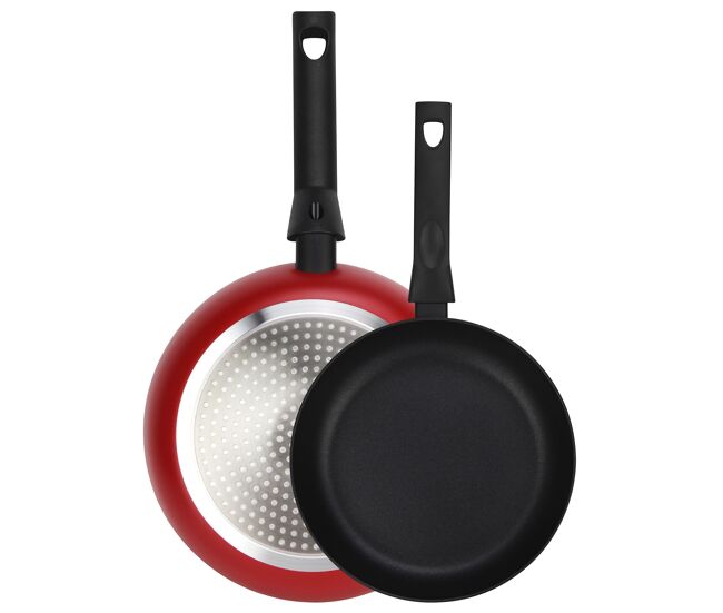 Fagor nela rouge conjunto de 2 frigideiras indução 20-24 cm, alumínio, antiaderente ecológico pfoa livre, , rouge